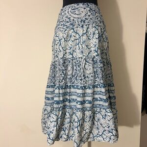 Chaps denim costal cowgirl midi skirt
